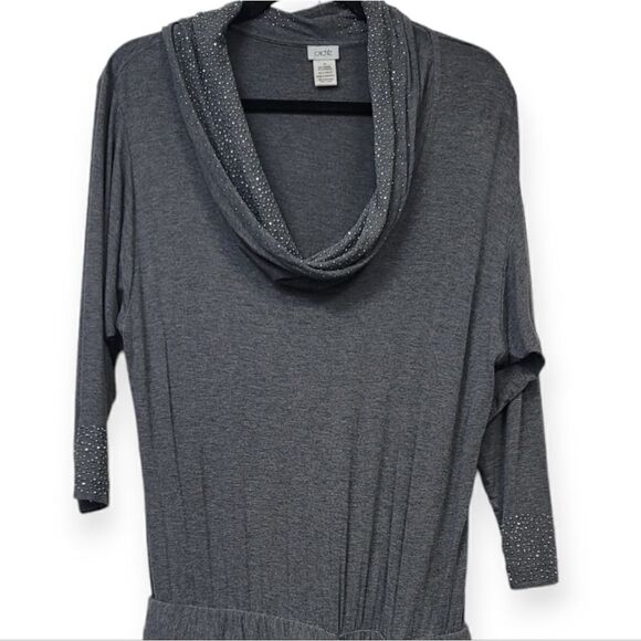 Cache cowl neck grey long sleeve dress, medium - Picture 8 of 12